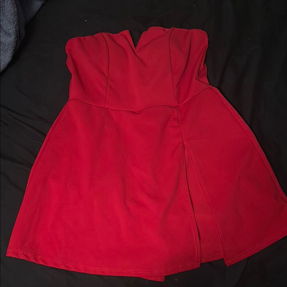 Red Strapless Dress